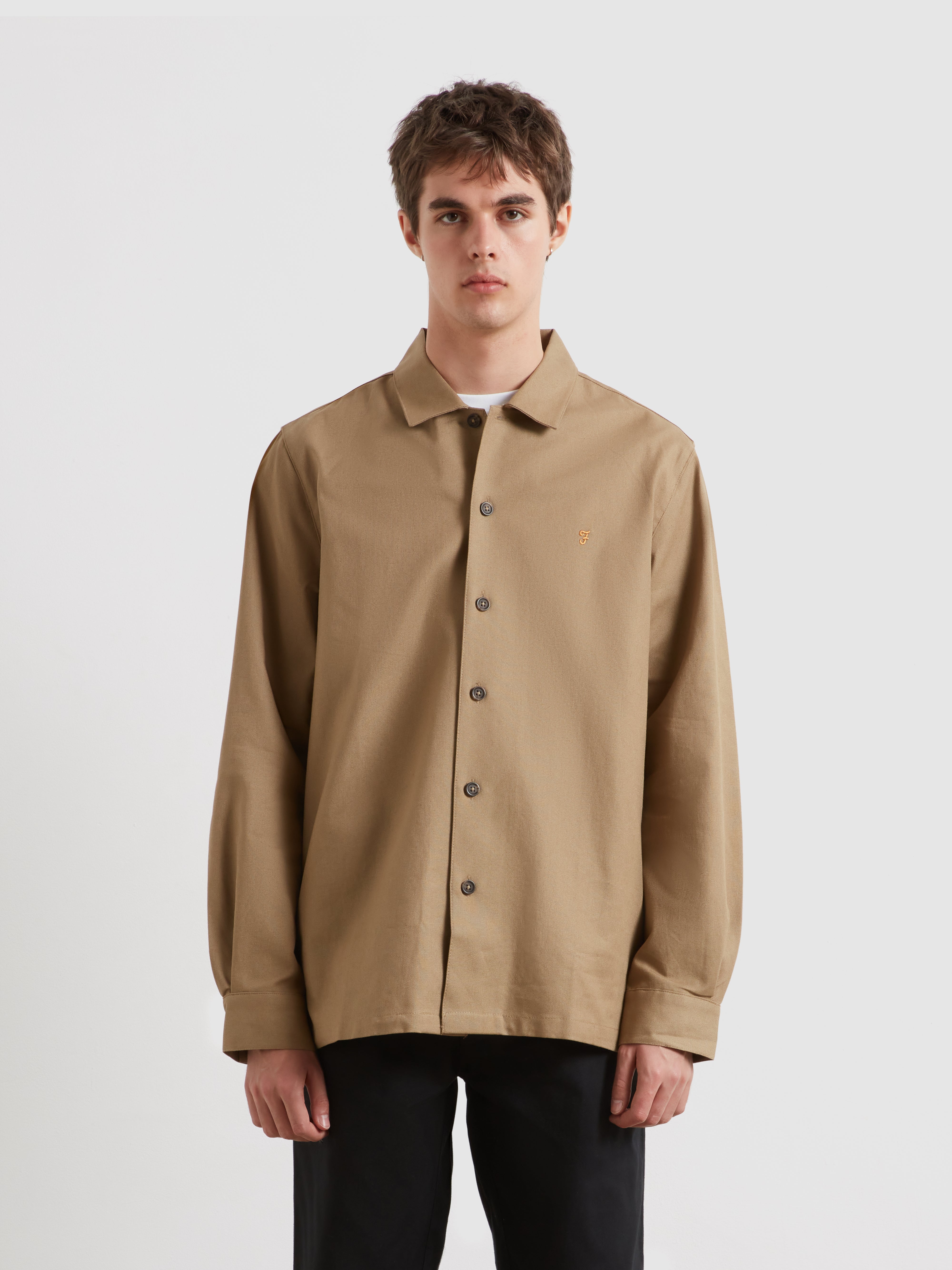 Callier Ls - Farah - 223 Beige Farah - Vêtement mode Mix et Tendances - homme Chemise - Polo