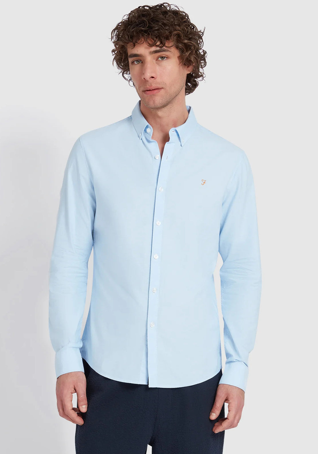 Brewer Ls Bd - Farah - 462 Dusk Blue Farah - Vêtement mode Mix et Tendances - homme Chemise - Polo