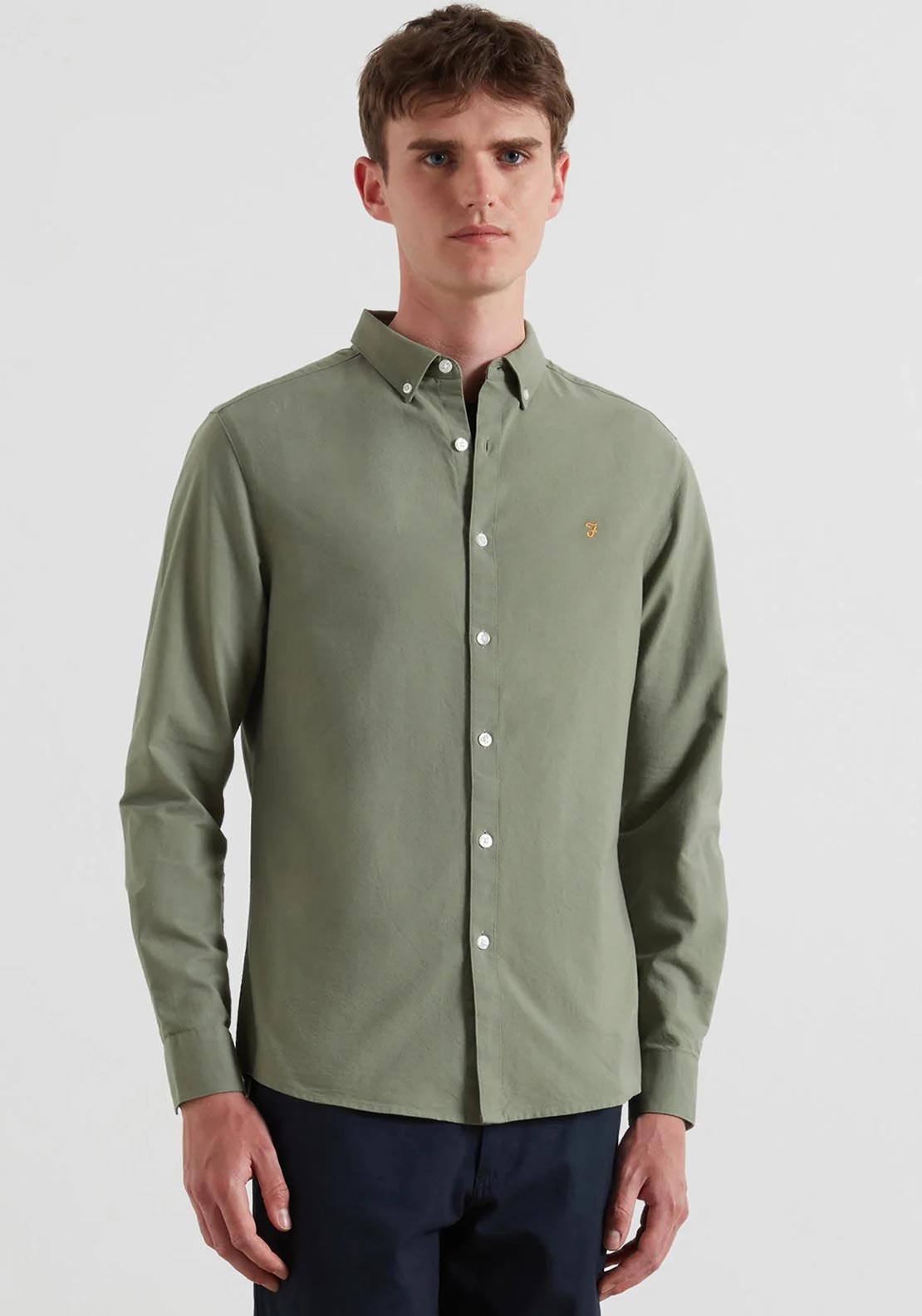 Brewer Ls Bd - Farah - 318 Tarragon Green Farah - Vêtement mode Mix et Tendances - homme Chemise - Polo