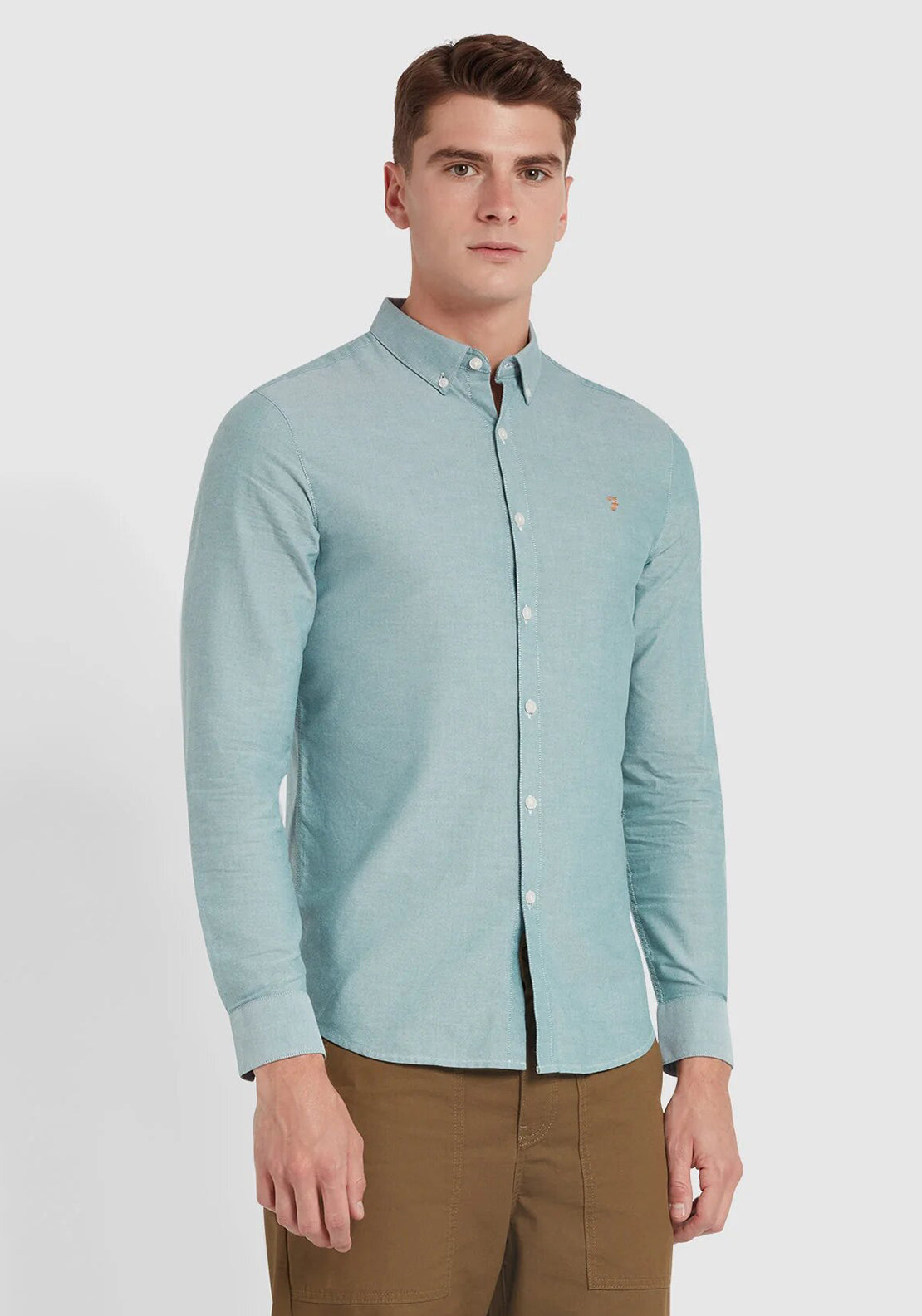 Brewer Ls Bd - Farah - 313 Dark Ocean Green Farah - Vêtement mode Mix et Tendances - homme Chemise - Polo