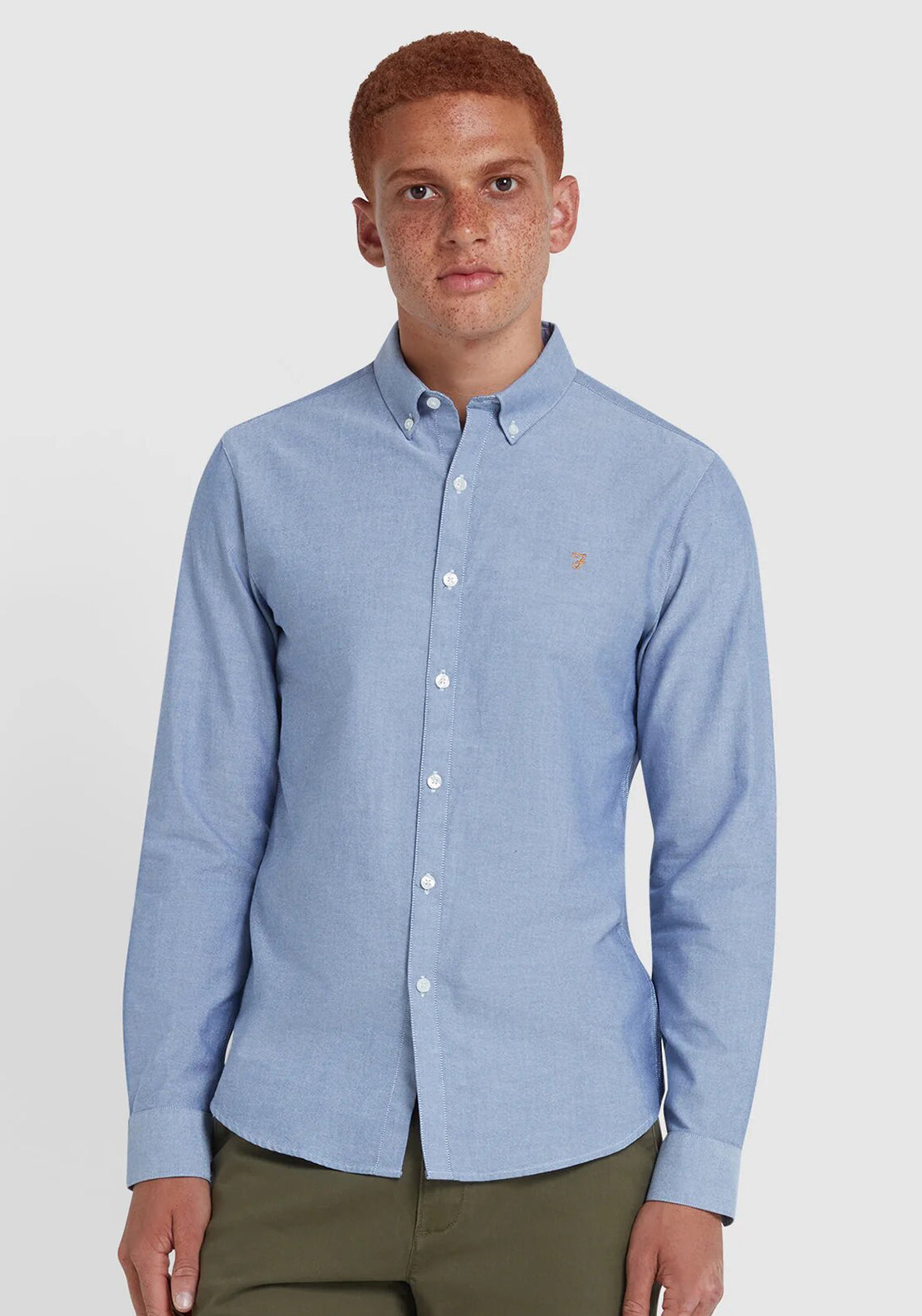 Brewer Ls Bd - Farah - 462 Dusk Blue Farah - Vêtement mode Mix et Tendances - homme Chemise - Polo